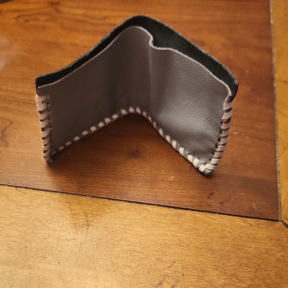 Elegant Gray Leather Card Holder